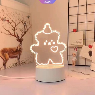 Sanrio Cinnamoroll Melody Kuromi 3D LED Luces De Noche Acrílico Estéreo Lámpara De Mesa Regalo De Cumpleaños [Lluvia] (8)
