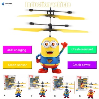 Mini Drones RC Helicopter Minions Fly Flashing Hand Control RC Toy Kids Toy or Remote Control