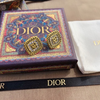 Dior aretes de letras de diamante joyería para mujer