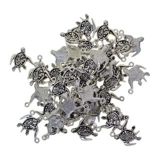 CHARMS [shiwaki1] 50 piezas de plata tibetana hot punktortoise tortuga encantos colgantes diy joyería
