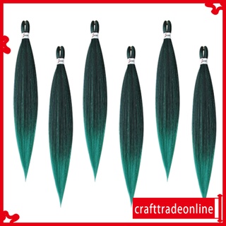 [crafttradeonline] paquete de 6 extensiones de cabello trenzadas pretensadas, cabello trenzado profesional de ganchillo para trenzar el cabello, rastas