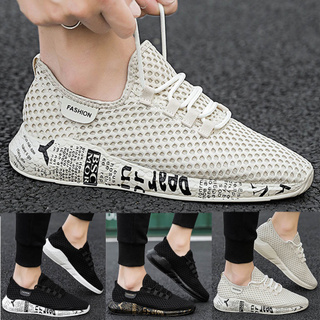 ♛fiona01♛ Men's Mesh Breathable Sports Shoes Lightweight Non-Slip Sneakers Lace-Up Shoes
