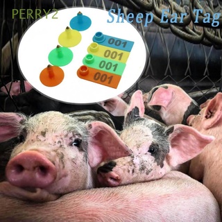 perry2 etiqueta de oreja útil identificación animal lable marcador granja durable para cerdo vaca oveja conejo identificación animales suministros oreja uñas pendientes/multicolor (1)