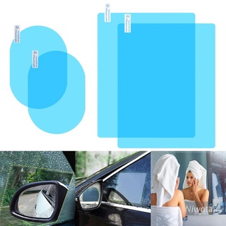 niwotaa 4 piezas espejo retrovisor de coche a prueba de lluvia película anti-niebla transparente pegatina protectora antiarañazos impermeable espejo ventana película para espejos de coche ventanas seguros suministros de conducción
