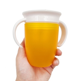 msnas baby cup baby learning - taza para beber con doble mango, tapa a prueba de fugas, mágica, para niños, taza de alimentación de agua (6)