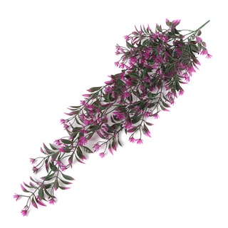 Colgante de pared Artificial de seda violeta orquídea flores de ratán cesta de plantas (7)