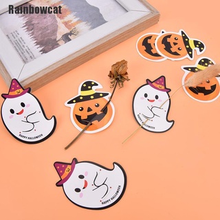 rainbowcat~ 50pcs lindo fantasma calabaza halloween regalo decoraciones dulces tarjetas de papel piruleta