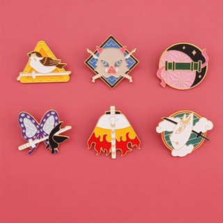 MAOQI Jewelry Gifts Metal Brooch Creativity Brooch Demon Slayer Brooch Cartoon Badges Bag Accessories Jacket Pin Cartoon Jewelry Clothes Decoration Hat Decorative Backpacks Decoration Anime Badge (5)