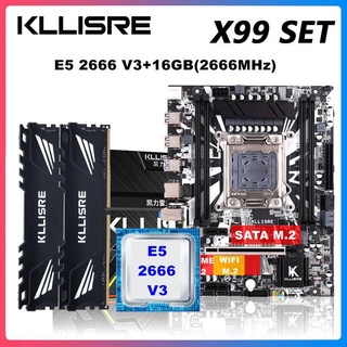 Kllisre-kit Combinado De Placa Base X99 , XEON E5 2666 V3 LGA 2011-3 CPU 2pcs X 8GB = 16 Gb , 2666 Mhz , Memoria DDR4