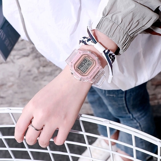 Reloj femenino lindo estilo coreano simple estudiante unicornio cuadrado impermeable reloj electrónico digital (4)