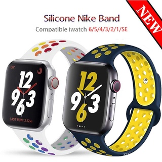 🙌 Correa deportiva para Apple Watch Band 40mm 44mm 38mm 42mm silicona transpirable pulsera para iWatch serie 3 se 4 5 6 Smartwatch accesorios para mujeres y hombres 4oBm