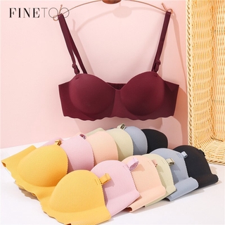 FINETOO Women Bra Sexy Push Up Bras Female Lingerie Wireless Seamless Underwear A/B Cup Solid Color Invisible Bralette Strap Removable