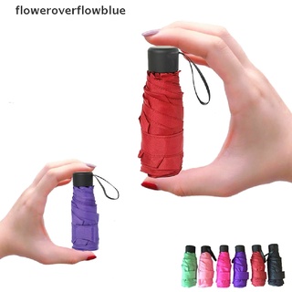 floweroverflowblue mini bolsillo compacto paraguas portátil mujeres uv pequeño impermeable hombres plegable ffb (1)