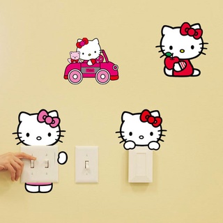 Fábrica un conjunto de 10 Hello Kitty interruptor pegatina dibujos animados lindo enchufe Pegatinas en cualquier lugar r