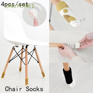 ONLYONE1 4pcs Non-Slip Chair Socks Furniture Protective Case Knitting Cute Footprints Cartoon Home Cat Paws (1)