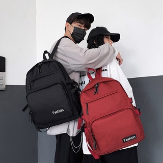 Schoolbag mujer coreana escuela secundaria estudiante moda tendencia lona bolsa de ordenador de gran capacidad mochila de viaje masculino