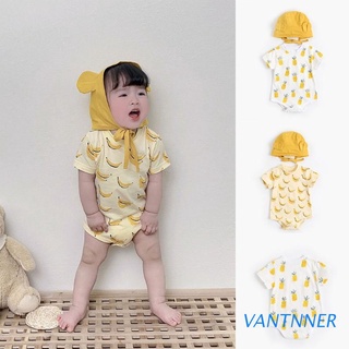 vantn bebé manga corta mameluco de dibujos animados de frutas impresión mono verano algodón mono 0-36 meses recién nacido bolsa de pedos ropa