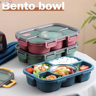 Caja de almuerzo con placa dividida para microondas con 5 compartimentos portátil Bento caso separado comedor bandeja de alimentos para estudiantes oficina