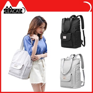 [en Stock] [Leacat] mochila de mujer impermeable elegante portátil mochila 13 13.3 14 15.6 pulgadas coreano moda Oxford lona USB College mochila bolsa femenina para mujeres