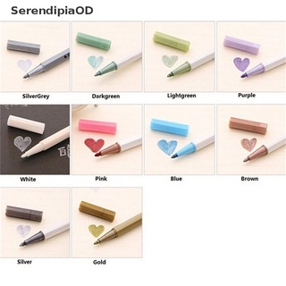 SerendipiaOD 10Pcs Color Metallic Fine Pen Pencil Marker DIY Album Dauber Pen Set Waterproof Hot