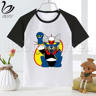 Chico camisas Mazinger Z nueva divertida camiseta niños niño camiseta moda O-cuello niños manga corta camisetas impresión ropa de niños