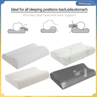 [xmariuso] almohada de espuma viscoelástica para dolor de cuello, almohada cervical para dormir lateral, espalda y estómago, con extraíble, lavable (2)