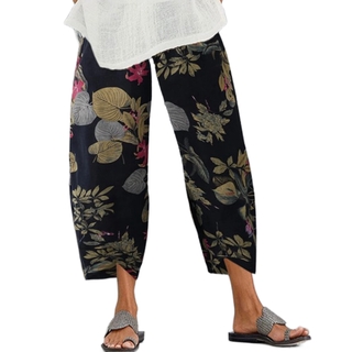 Only mujer estampado Floral pantalones largos, estilo Vintage suelto ajuste cintura elástica