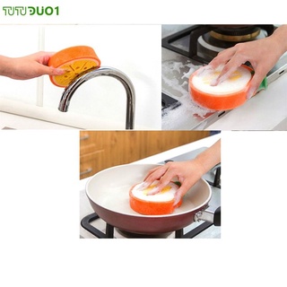 Linda esponja gruesa en forma de fruta para lavar platos de fresa en forma de naranja esponja de limpieza de cocina mejor