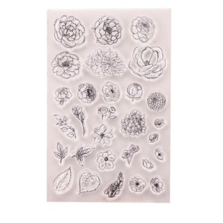 Flor de silicona transparente sello DIY Scrapbooking relieve álbum de fotos decorativo tarjeta de papel artesanía arte hecho a mano regalo