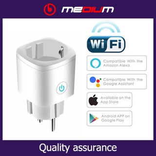 MEDIUM_MX WiFi Smart Plug Outlet Tuya Control Remoto Monitor De Alimentación Electrodomésticos Funciona Con Alexa Google Home No Requiere Concentrador
