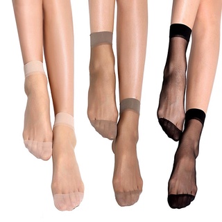 10 Pares/calcetines De Tobillo Transparentes De Cristal Ultrafino De Moda/calcetines Altos Elásticos Sedosos Casuales