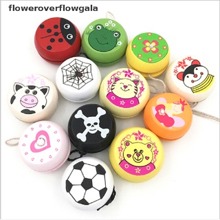 floweroverflowgala lindo animal estampados de madera yoyo juguetes mariquita juguetes niños yoyo bola ffl
