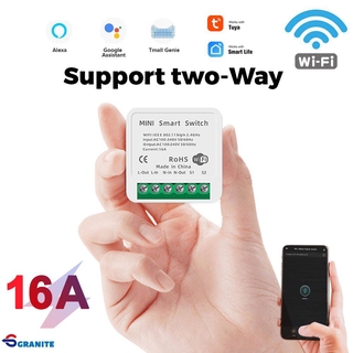 16a Mini Wifi Smart Switch Temporizador Interruptores Sem Fio De Automação Residencial Inteligente Compatível Com Tuya Alexa Google Home granite (1)