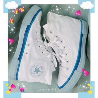 [Listo stock] xiaohongshu Converse All Star Blanco Y Azul Helado Fresco Alta Parte Superior casual Zapatos De Lona 568805c BEl