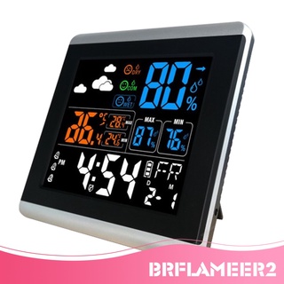 [brflameermx] reloj despertador digital lcd de pantalla grande con higrómetro de temperatura
