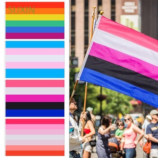 SUXIN Decoración de jardín Bandera arcoiris Pancartas LGBT Banderas del orgullo Lesbianas Poliéster Verderón Artículos de fiesta Homosexual