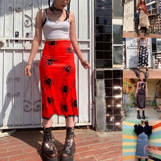 GIVEME-mujer calavera de verano/estampado leopardo versión de cintura alta falda de diseño recto