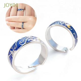 joy01 joyería van gogh regalos cielo estrellado pareja anillos amante del día de san valentín regalo mujeres hombres moda bodas romántico ajustable
