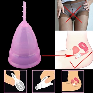 útil copa suave de silicona copa menstrual grande y pequeño tamaño tres colores (1)