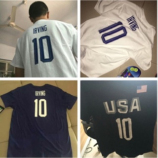 Usa Dream Team Kyrie Irving No10 camiseta de los hombres de algodón camiseta Hip Hop bandera Tee