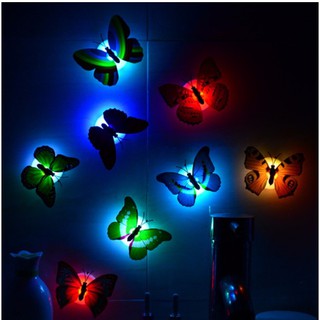 ^-^ calcomanía de arte de mariposa 3D decoración de la habitación del hogar luz de noche mariposas pegatina de pared