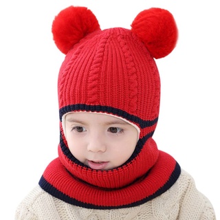 O1LI Winter Children Hats Knitted Baby Girls and Boys Hat with Warm Fleece Lining Hats for Kids (7)