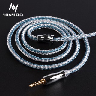 yinyoo - cable chapado en plata de 16 núcleos mmcx/2pin/qdc tfz para kz zs10 pro as10 as16 zsn pro zst pro