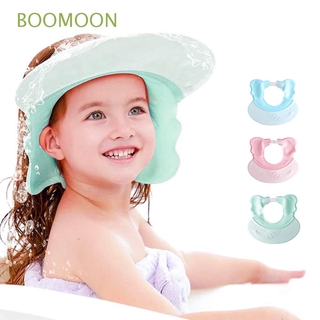 BOOMOON Safe Baby Shower Cap Portable Shampoo Shield Silicone Bath Visor Ear Protection Cute Waterproof Adjustable Head Cover Baby Bath Cap/Multicolor