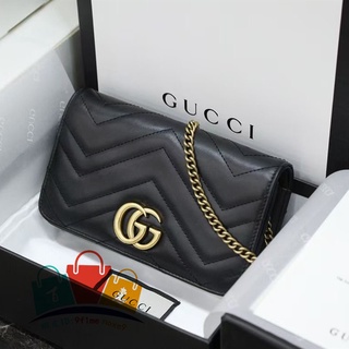 Gucci Gucci GG Marmont Mini bolso cartera negra
