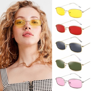 unisex marco de metal rectángulo gafas de sol pequeñas retro sombras uv400 gafas de sol gafas de sol para hombres mujeres gafas