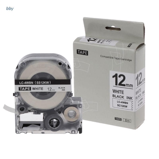 bby Black on White Label Tape Compatible Epson Label Tapes 12mm For LW-300 LW-400 (1)