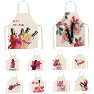 Women Men Kitchen Aprons Waterproof Cooking Housewife Nail Apron Cooking oil-proof Linen Home Textile Antifouling Chef 6