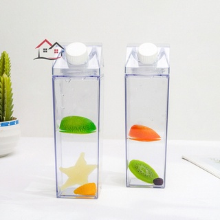 plástico transparente leche cartón botella de agua moda transparente caja de leche jugo taza de agua regalos para niñas tiktok @my