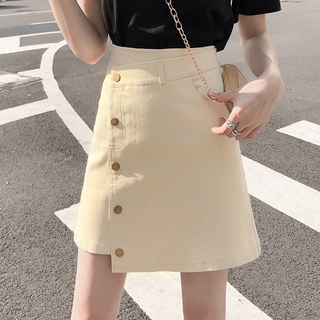 Irregular ins falda de mezclilla de las mujeres de la nueva cintura alta falda corta estilo A-l [ins] axiao123.my21.10.19